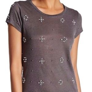 Alice + Olivia Grey Robin Embellished Blouse